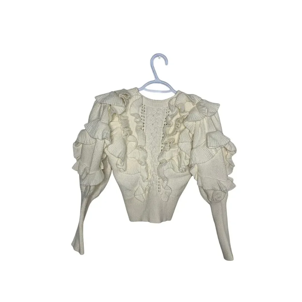 Zimmermann Cream Ruffle Sweater - Picture 4 of 7